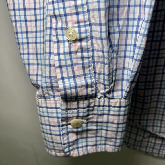 Polo Ralph Lauren Button Up Shirt Mens Size Large Blue Pink Plaid Lightweight LS - Picture 4 of 10